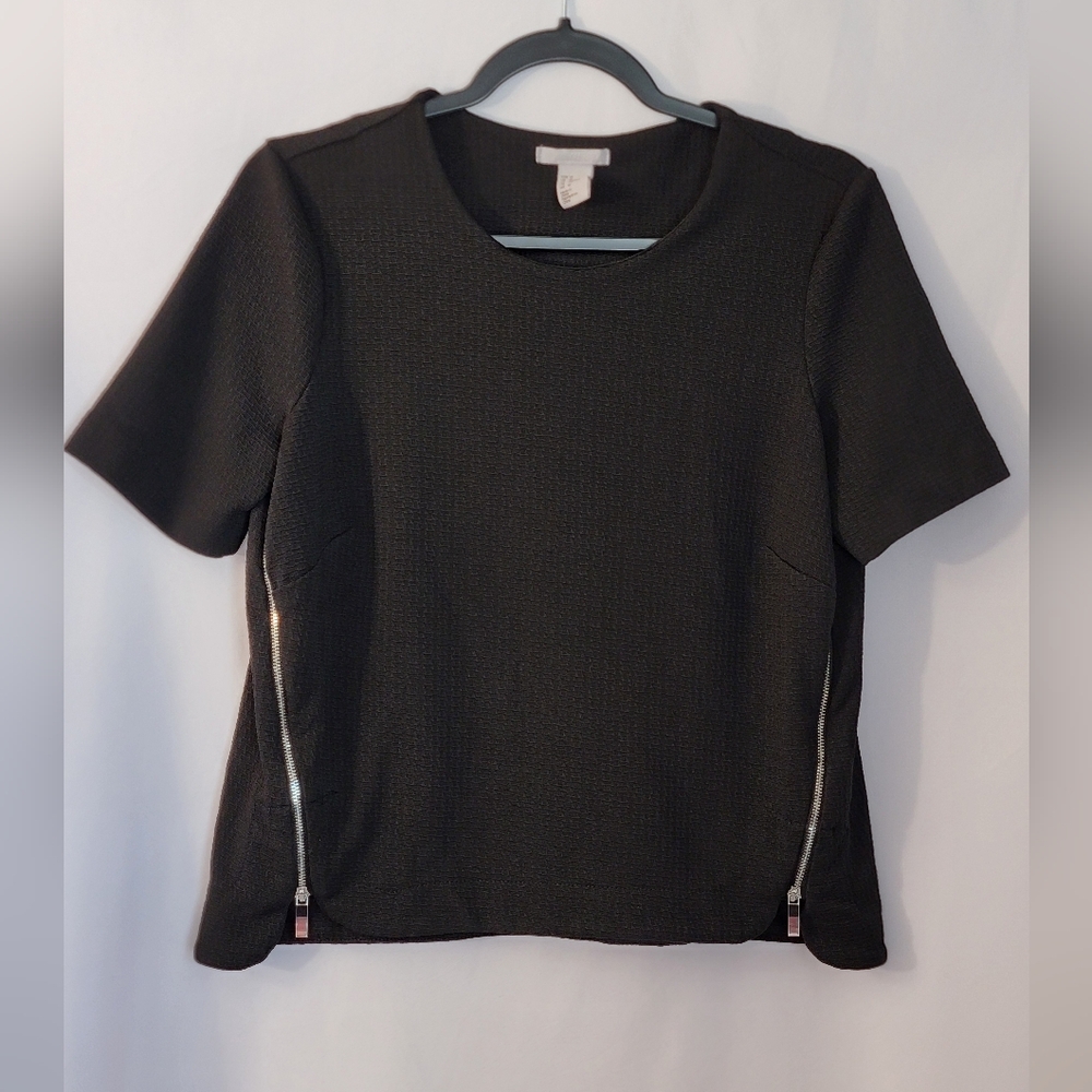 H&M Black Short Sleeve Top Size M